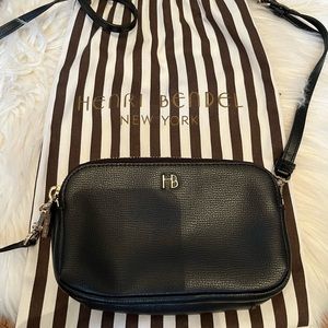 Henri Bendel Black Leather Crossbody Camera Bag
